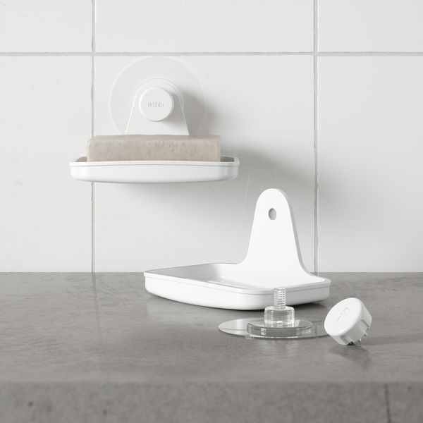 Мыльница для душа настенная Flex Adhesive, белая, UMBRA, изображение 3