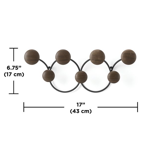 Вешалка настенная Dotsy, черная/орех, UMBRA, изображение 10