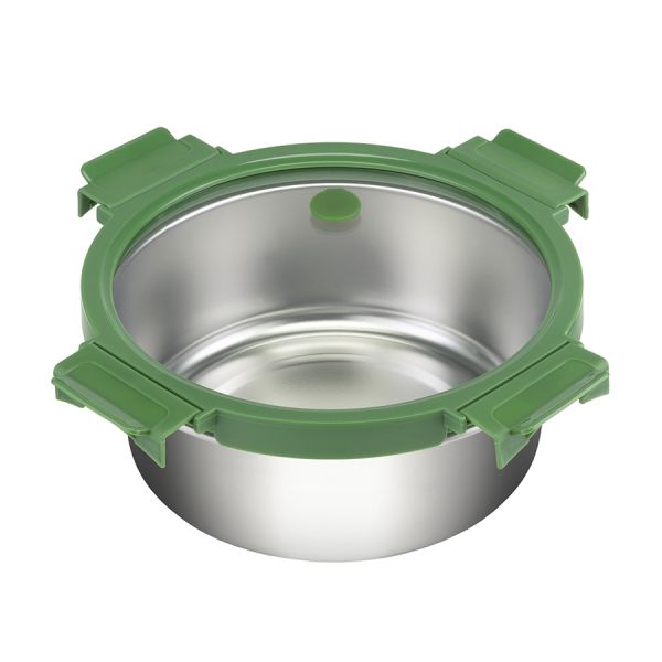 Ланч-бокс стальной со стеклянной крышкой, 1,5 л, зеленый, Smart Solutions, изображение 2