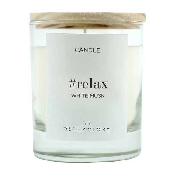 Свеча ароматическая The Olphactory, Relax, White Musk, 40 ч, Ambientair