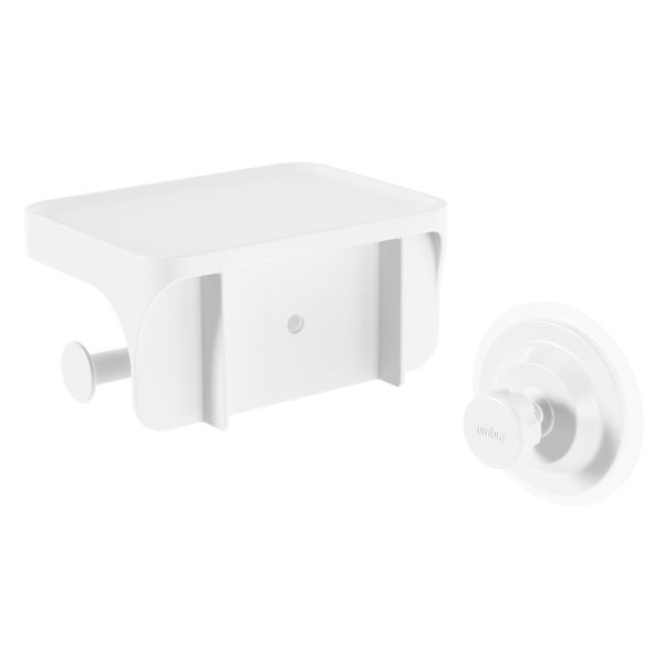 Держатель для туалетной бумаги с полкой Flex Adhesive, белый, UMBRA, изображение 9