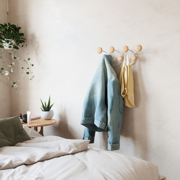 Вешалка настенная Dotsy, белая/натуральное дерево, UMBRA, изображение 4