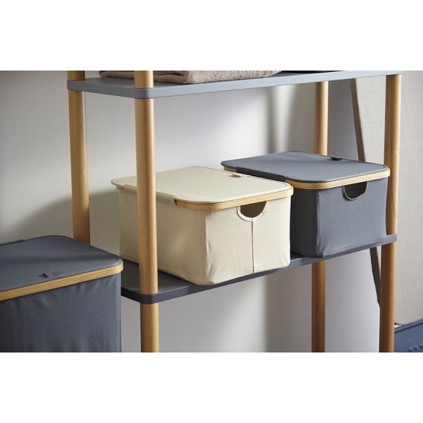 Корзина для белья Neat Low, 40x33x20 см, серая, Smart Solutions, изображение 2