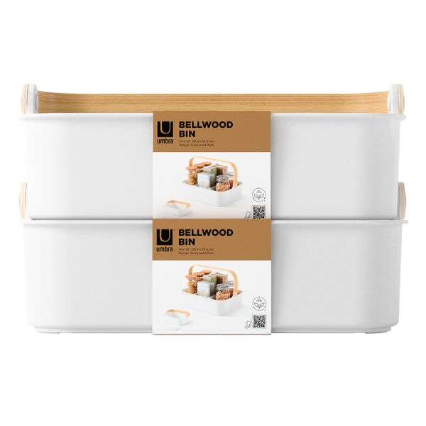 Органайзер Bellwood, 37х27 см, белый/натуральное дерево, UMBRA, изображение 13