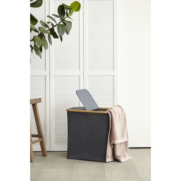 Корзина для белья с двумя отделениями Neat Twin, 53,5х33х53 см, серая, Smart Solutions, изображение 4