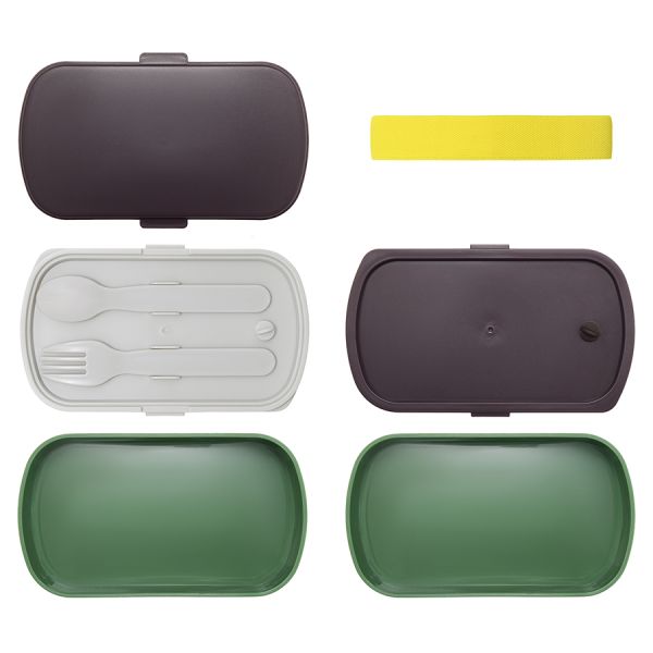 Ланч-бокс с приборами Food Time, 1 л, зеленый/серый, Smart Solutions, изображение 7