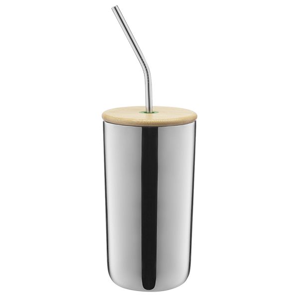 Термостакан стальной с трубочкой, 520 мл, зеленый, Smart Solutions