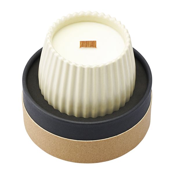 Свеча ароматическая с деревянным фитилём Secret Santa из коллекции Edge, бежевый, 60 ч, Tkano, изображение 3