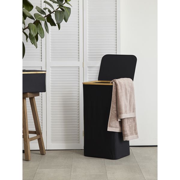 Корзина для белья Neat Tall, 41х35х74 см, черная, Smart Solutions, изображение 3