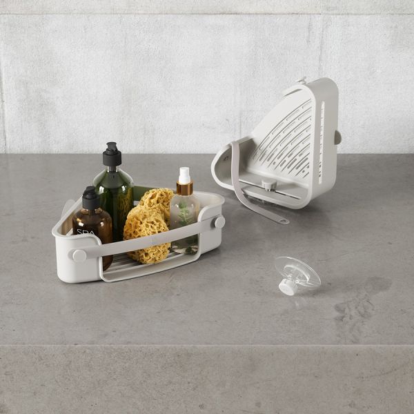 Органайзер для душа угловой Flex Adhesive, серый, UMBRA, изображение 4