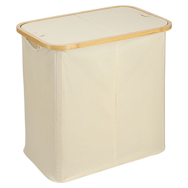 Корзина для белья с двумя отделениями Neat Twin, 53,5х33х53 см, молочная, Smart Solutions