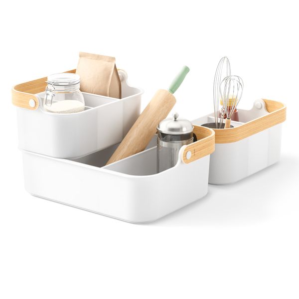 Органайзер Bellwood, 37х27 см, белый/натуральное дерево, UMBRA, изображение 7