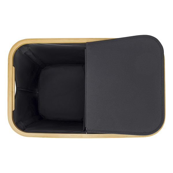 Корзина для белья с двумя отделениями Neat Twin, 53,5х33х53 см, черная, Smart Solutions, изображение 5