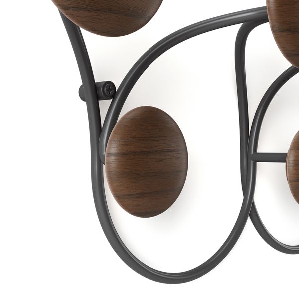 Вешалка настенная Dotsy, черная/орех, UMBRA, изображение 9