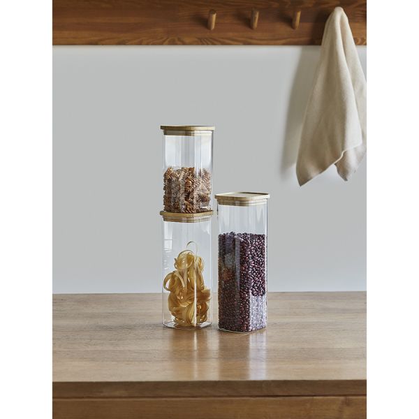 Банка для хранения квадратная Glass Bamboo, 1,9 л, Smart Solutions, изображение 6