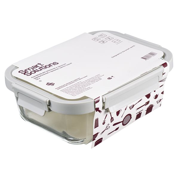 Контейнер для запекания и хранения прямоугольный с крышкой, 1,5 л, светло-серый, Smart Solutions, изображение 8