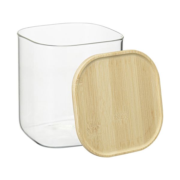 Банка для хранения квадратная Glass Bamboo, 1,5 л, Smart Solutions, изображение 8