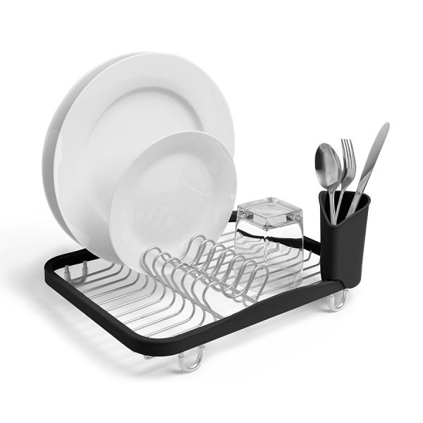 Сушилка для посуды Sinkin, 28х14х35,5 см, черная, никель, UMBRA, изображение 8