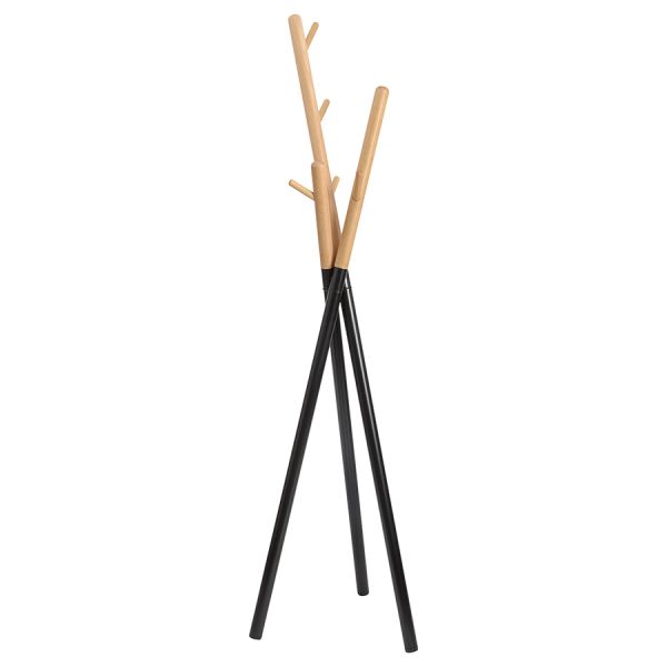 Вешалка напольная Amundsen, 172 см, черная/натуральное дерево, Bergenson Bjorn