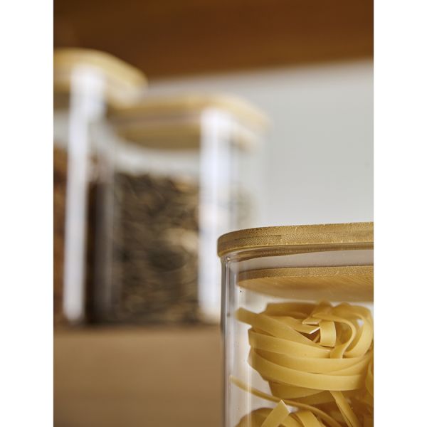 Банка для хранения квадратная Glass Bamboo, 1,5 л, Smart Solutions, изображение 5