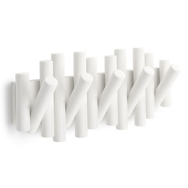 Вешалка настенная Picket, 5 крючков, белая, UMBRA