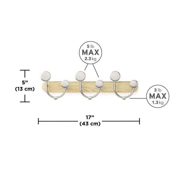Вешалка настенная Melody, натуральное дерево/никель, UMBRA, изображение 10