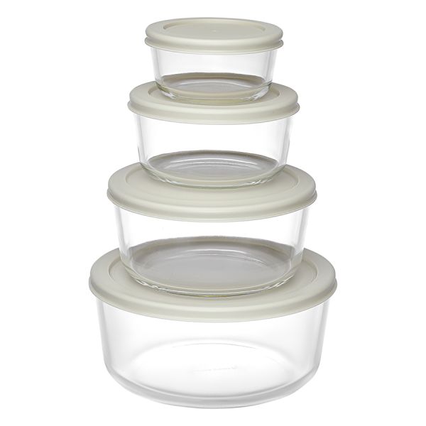 Набор контейнеров для запекания и хранения круглые с крышками, серые, 4 шт., Smart Solutions