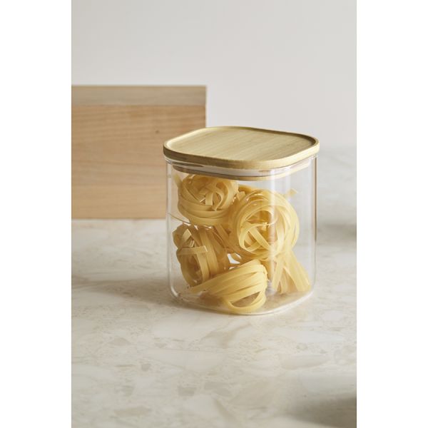 Банка для хранения квадратная Glass Bamboo, 1,5 л, Smart Solutions, изображение 4