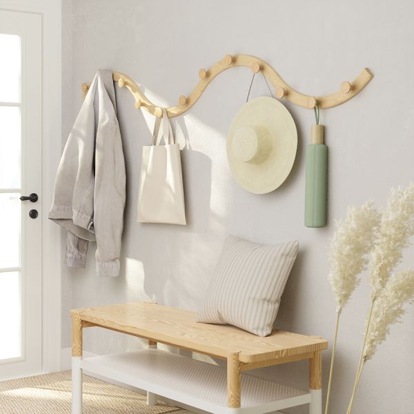 Вешалка настенная Slinka, натуральное дерево, UMBRA, изображение 4