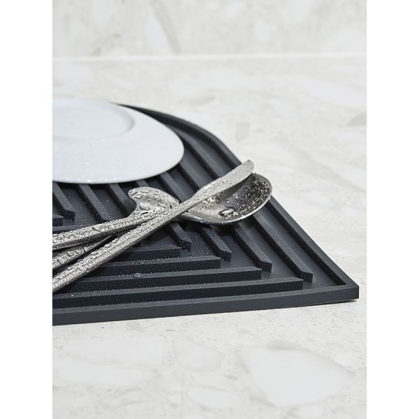 Коврик для сушки посуды Dry Flex, 34,5х31,5 см, темно-серый, Smart Solutions, изображение 14