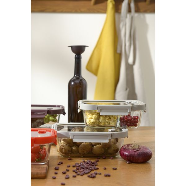 Контейнер для запекания и хранения прямоугольный с крышкой, 1 л, светло-серый, Smart Solutions, изображение 4