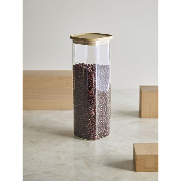 Банка для хранения квадратная Glass Bamboo, 2,2 л, Smart Solutions, изображение 5