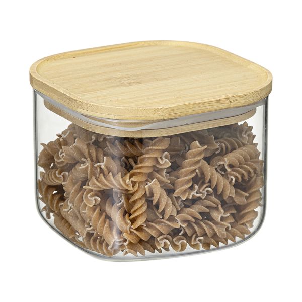 Банка для хранения квадратная Glass Bamboo,1 л, Smart Solutions, изображение 6