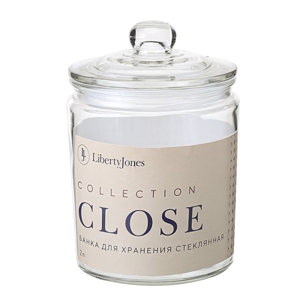 Банка для хранения стеклянная Close, 2 л, Liberty Jones
