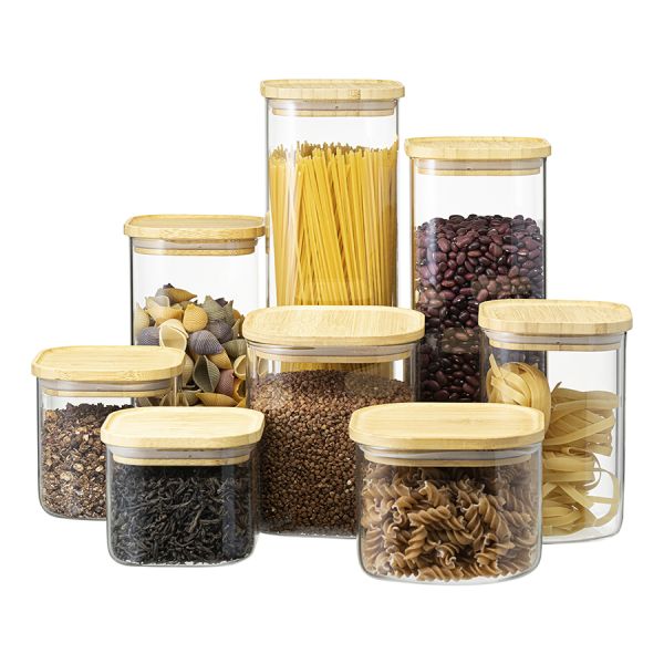 Банка для хранения квадратная Glass Bamboo, 2,2 л, Smart Solutions, изображение 9