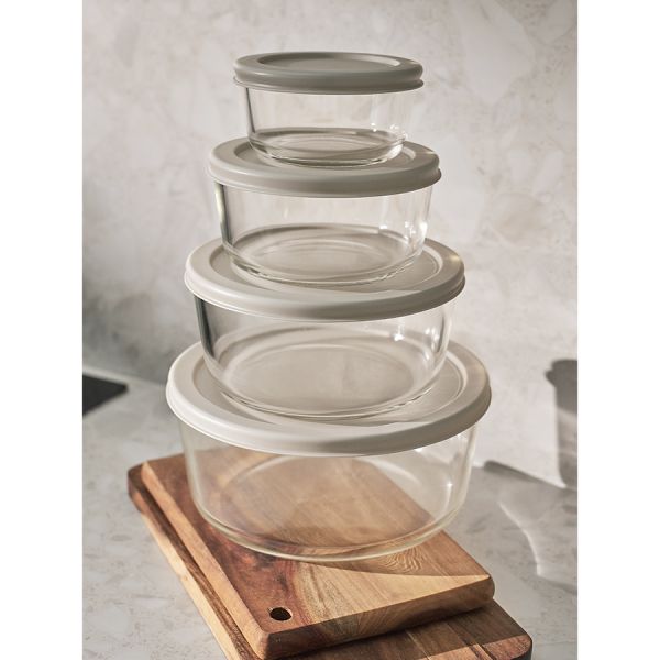 Набор контейнеров для запекания и хранения круглые с крышками, серые, 4 шт., Smart Solutions, изображение 2