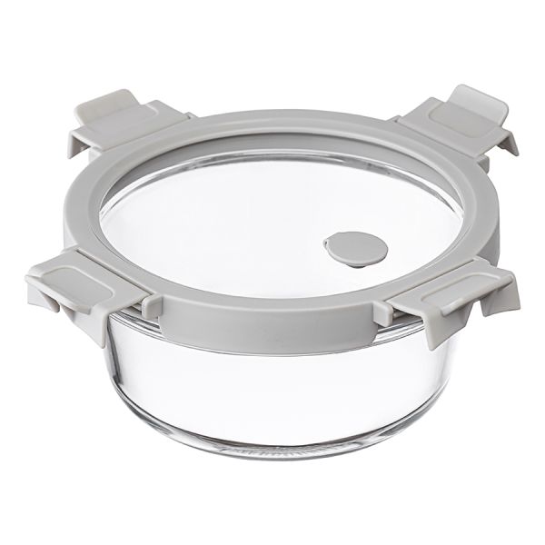 Контейнер для запекания и хранения круглый с крышкой, 650 мл, светло-серый, Smart Solutions, изображение 2