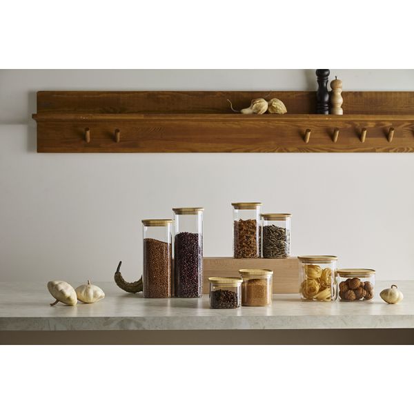 Банка для хранения квадратная Glass Bamboo, 1,9 л, Smart Solutions, изображение 2