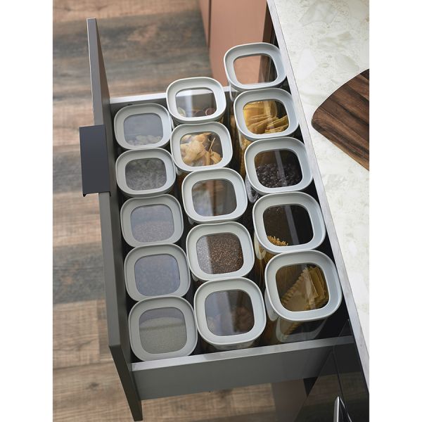 Банка для хранения стеклянная с крышкой, 1,5 л, светло-серая, Smart Solutions, изображение 6