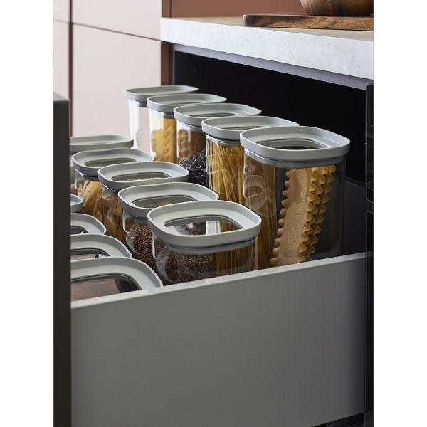 Банка для хранения стеклянная с крышкой, 1,5 л, светло-серая, Smart Solutions, изображение 7