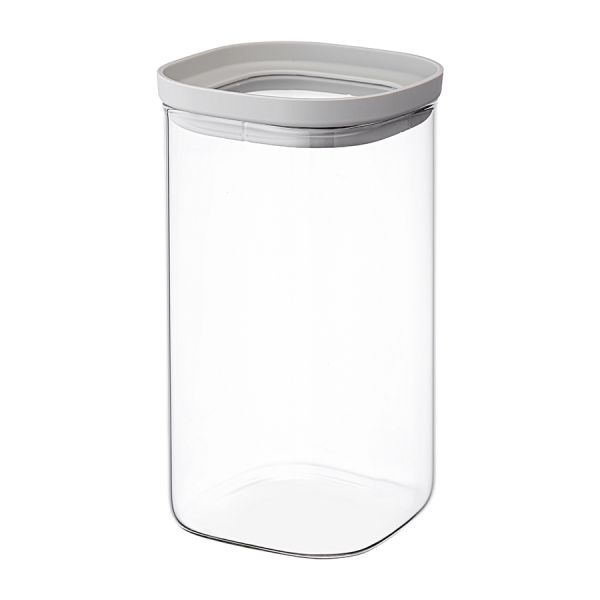 Банка для хранения стеклянная с крышкой, 1,5 л, светло-серая, Smart Solutions