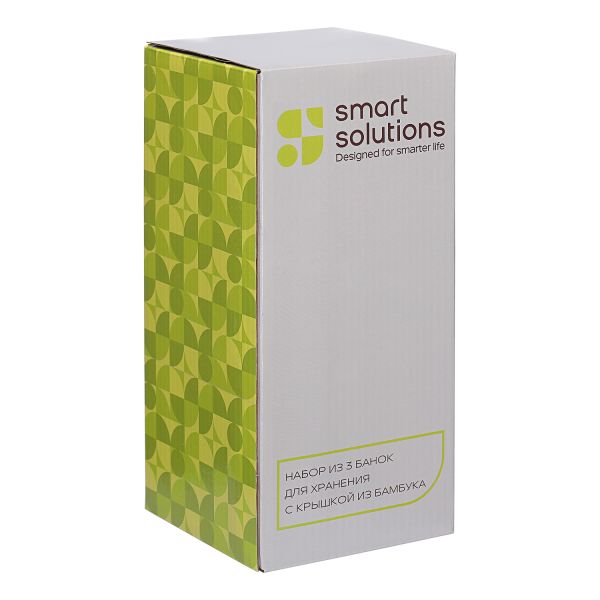 Набор из 3 банок для хранения Eco Store с крышками из бамбука, Smart Solutions, изображение 9