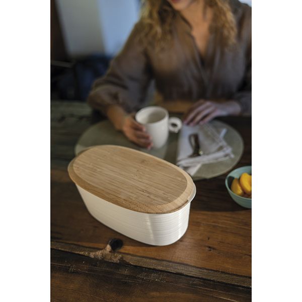 Хлебница с бамбуковой крышкой Tierra, 3 л, молочная, Guzzini, изображение 11