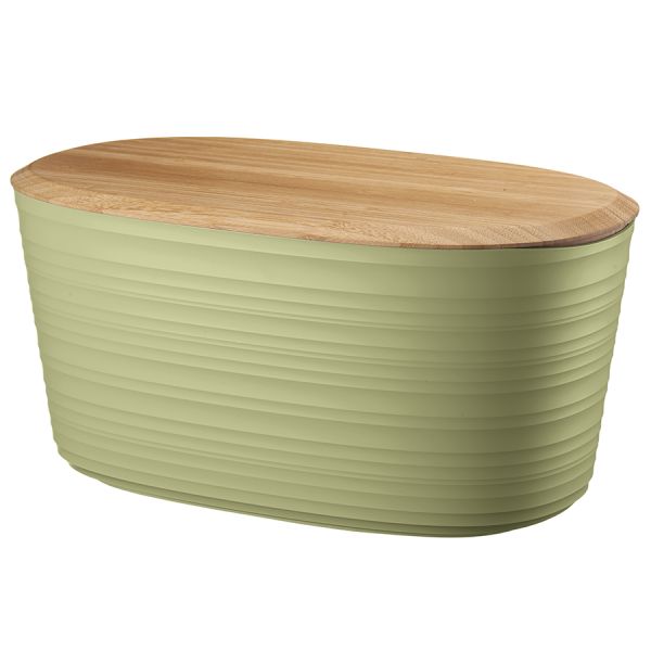 Хлебница с бамбуковой крышкой Tierra, 10 л, светло-зеленая, Guzzini