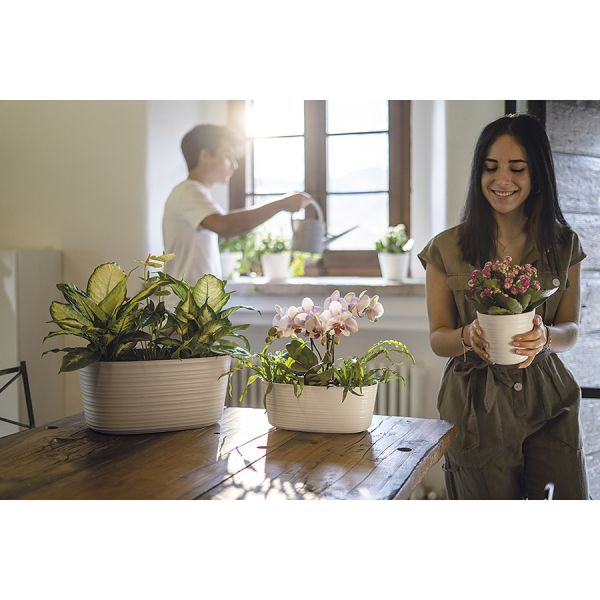 Кашпо для комнатных растений большое Tierra, серо-бежевое, Guzzini, изображение 6