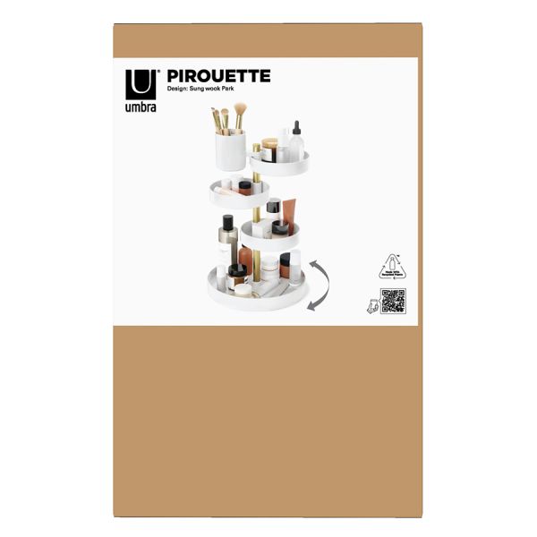 Органайзер настольный Pirouette, белый/латунь, UMBRA, изображение 11