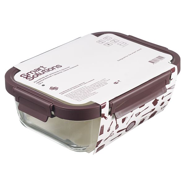 Контейнер для запекания и хранения прямоугольный с крышкой, 1,5 л, темно-сливовый, Smart Solutions, изображение 9