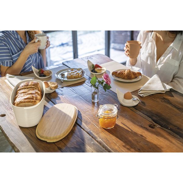 Хлебница с бамбуковой крышкой Tierra, 3 л, молочная, Guzzini, изображение 8