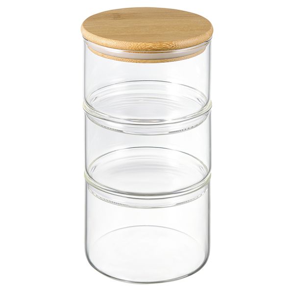Набор из 3 банок для хранения Eco Store с крышками из бамбука, Smart Solutions
