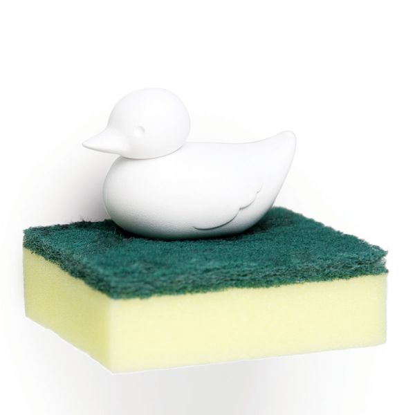 Держатель для губки Duck белый, Qualy